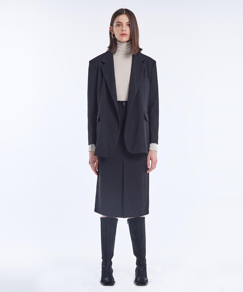 Nevel Everywear Wool Basic Skirt_Black