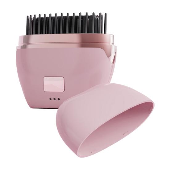 Mini Rechargeable Straightener Brush Portable Travel Lightweight Fast Heating Hot Comb 3 Temperature Setting Adjustable Electric Hair Styling Brush