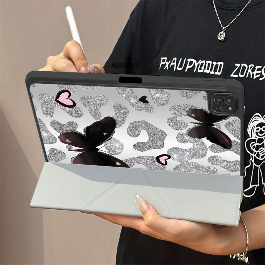 Чехол для планшета для iPad Pro 11-го 10-го 9-го 8-го 7-го 12,9 дюйма Pro 2025 Air 4 5 M3 M2 1 2 M4 11 дюймов Mini 6 7 Держатель Чехол Леопард