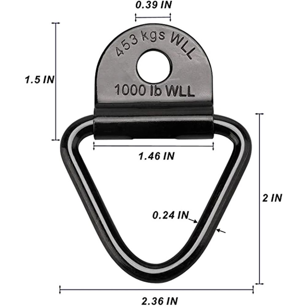 Trucks Black Bolt-on 1000lbs for Trailer V-Ring Bolton Trailers Hook V-Ring Hangers Cargo Tie-Down