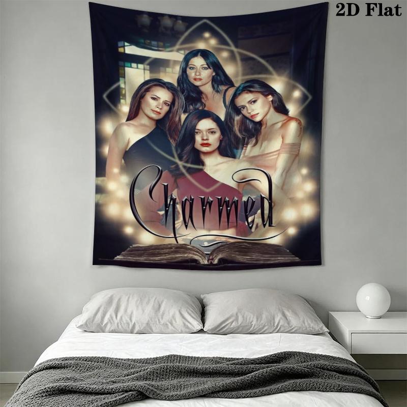 Charmed Wall Tapestry Aesthetic Wall Hanging Printed Fabric Blanket Decorative Tapestries for Bedroom Living Room Home Decor