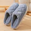 Cotton Slippers for Women, Autumn and Winter Couple's Thick-soled Indoor Household Warm Anti-slip Fluffy Cotton Shoes for Men