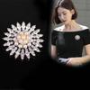 New Shiny Creative Rhinestone Petal Brooches For Women Luxury Designer Brooch Pin Fashion Dress Accessories Jewelry Gifts