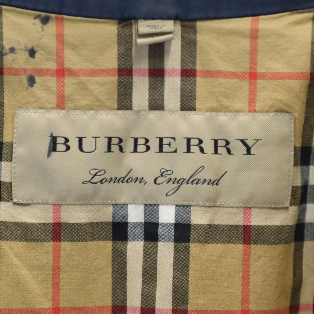 Burberry Сделано в Италии Пальто-стойка из нержавеющей стали 50 Темно-синий Мужской Б/У