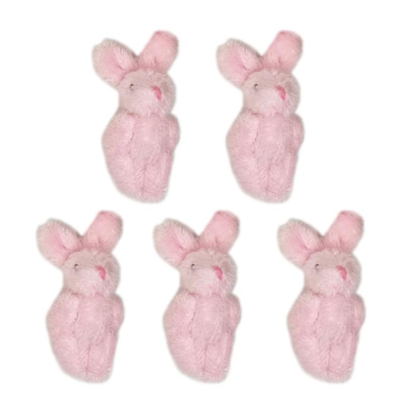 5pcs 4.5cm 6cm 5-color Soft Mini Joint Rabbit Pendant Plush Bunny For Keychain Bouquet Toy Doll DIY Ornaments Gifts