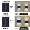 4/6/10 LED Solar Wall Lamp Outdoor Waterproof Up And Down Luminous Lighting Garden Decoration Solar Lights Stairs Fence Sunlight Lamp
