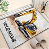 1PC Custom Name Excavator Art Theme Floor Mat Ideal for Living Room, Game Rooms, Office, Bedroom, Office Floor Mat , Floor Mats for Home