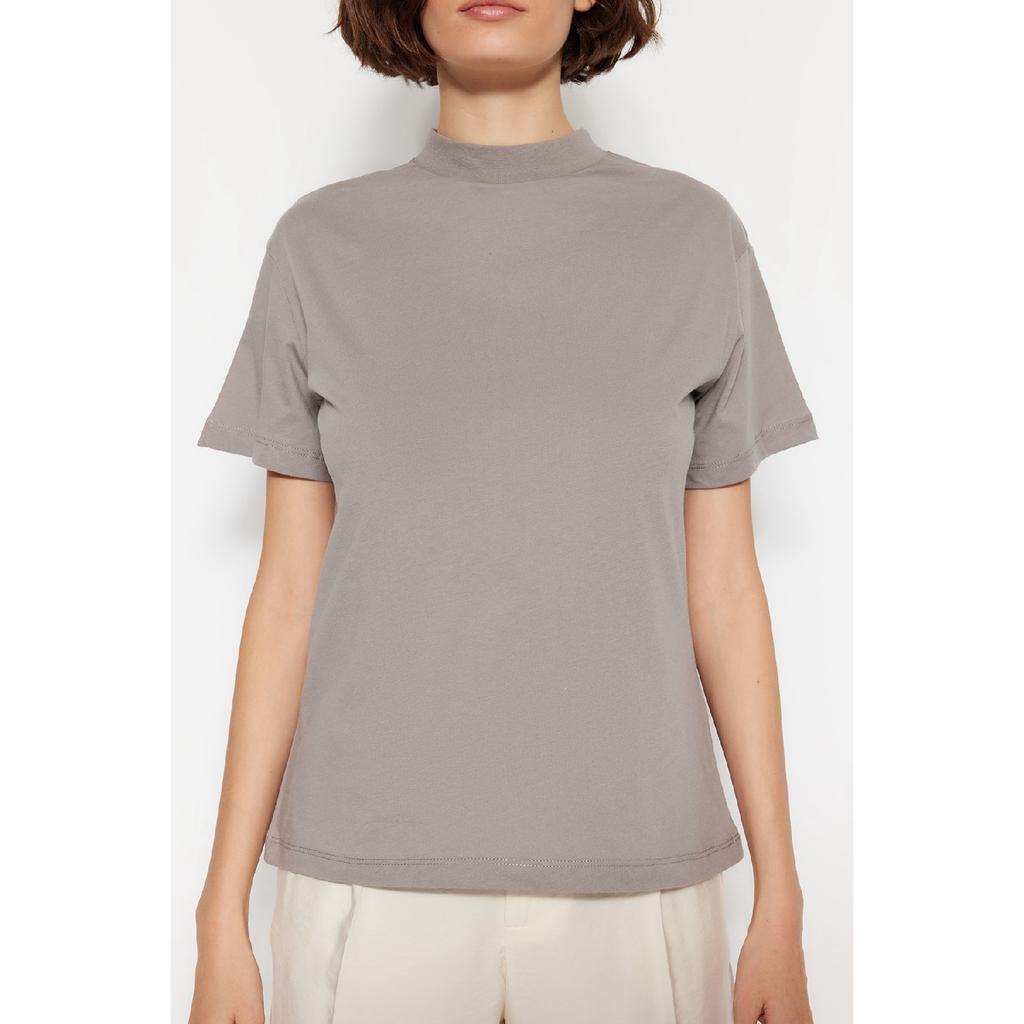 Комплект из двух бело-черных трикотажных футболок с воротником стойкой из 100% хлопка Twoss20ts1500