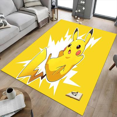 Pikachu Energy Burst Carpet For Playroom Bedroom Living Room Sofa Home Decorkids Game Area Rug Nonslip Floor Mat