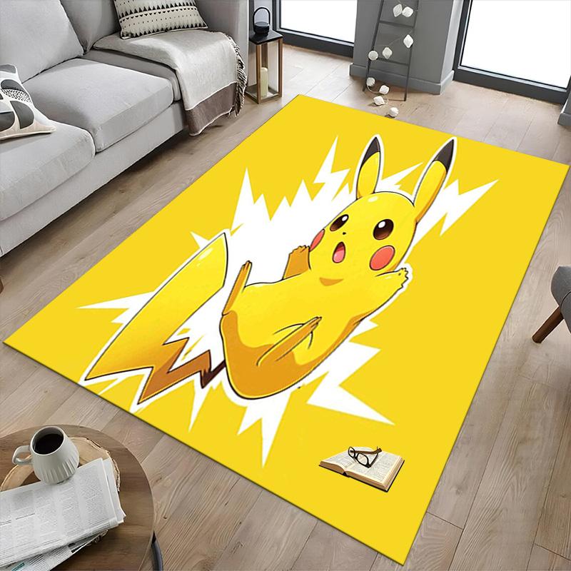 Pikachu Energy Burst Carpet For Playroom Bedroom Living Room Sofa Home Decorkids Game Area Rug Nonslip Floor Mat