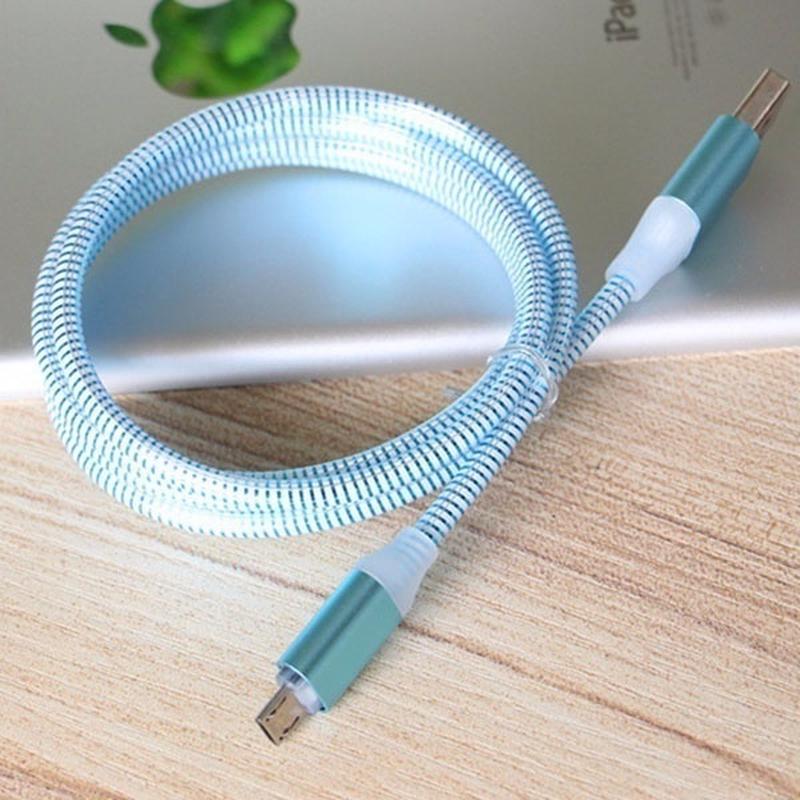 Модный светодиодный кабель для синхронизации данных Micro USB и быстрая зарядка Зарядное устройство Ambilight для Android Iphone
