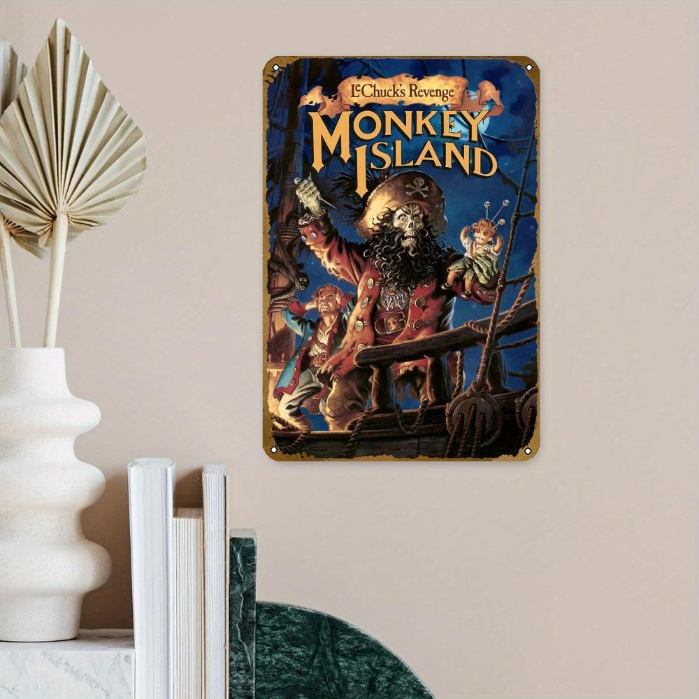 Металлическая настенная art - Monkey Island Видеоигра - Крутой Игровой Декор, Идеальный Подарок для Игроков, 8x12 дюймов, Идеально для Декора Комнаты