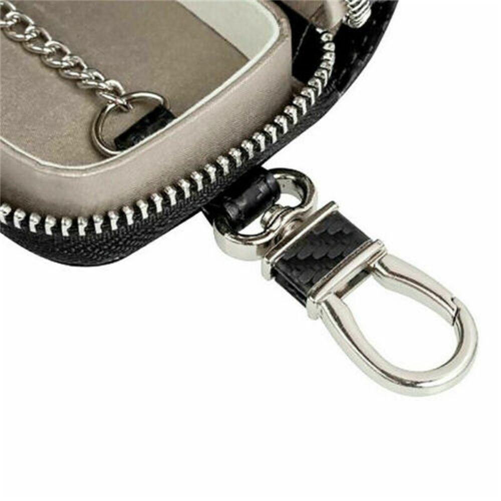 Portable PU Zipper Bag Faraday Cage Signal Blocker Case Car Key Signal Shielding RFID Blocking Bag