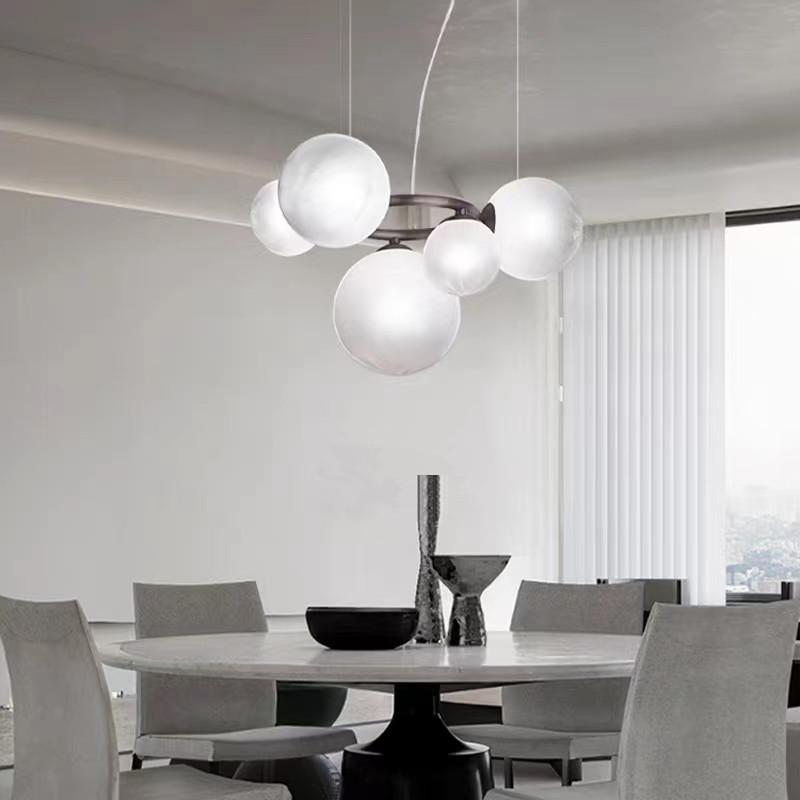 Post Mordern Circles Chandelier Magic Beans Hanging Lamp Creative Vintage Glass Lamp Dining Room Lights