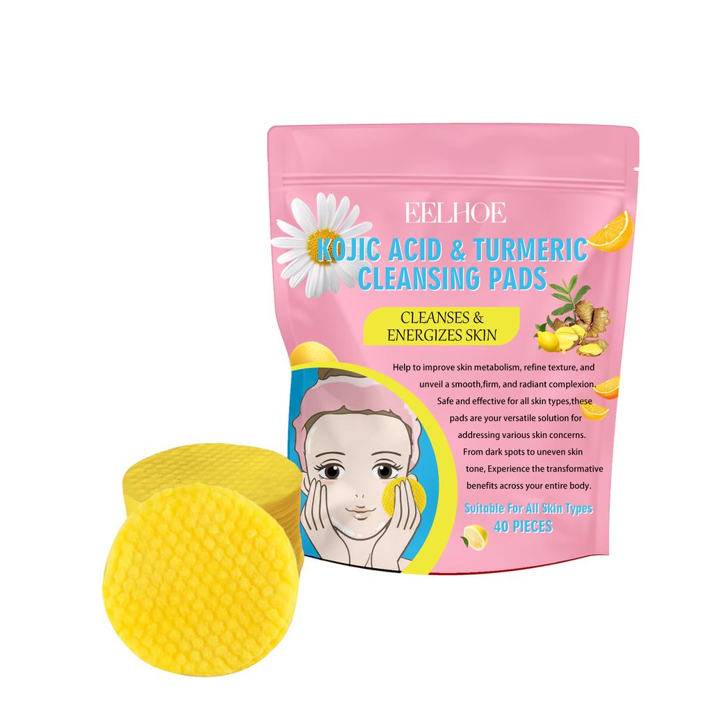 EELHOE Curcuma Kojic Acid Cleansing Pad Мягкий очищающий уход за кожей лица Очищающие подушечки для пор