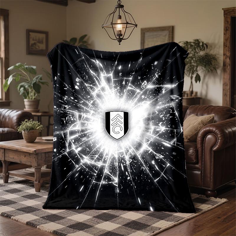 Fulham Football Print Flannel Blanket Soft Warm Sofa Bed Throw Blanket For Home Office Bedroom
