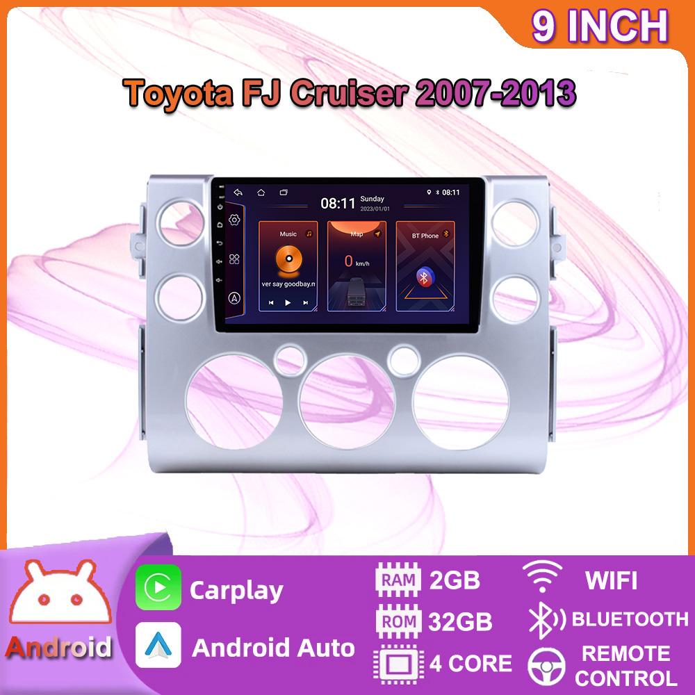Автомобильный мультимедийный плеер Android 2 Din для Toyota FJ Cruiser 2007-2013, головное устройство, стерео Carplay, GPS-навигация, BT, WIFI, 2 + 32 ГБ