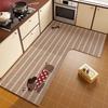Коврик для кухни Нескользящий Водонепроницаемый Маслостойкий Ковер Милый Узор Лап Кожаный Коврик L-образные Коврики для Домашнего Декора