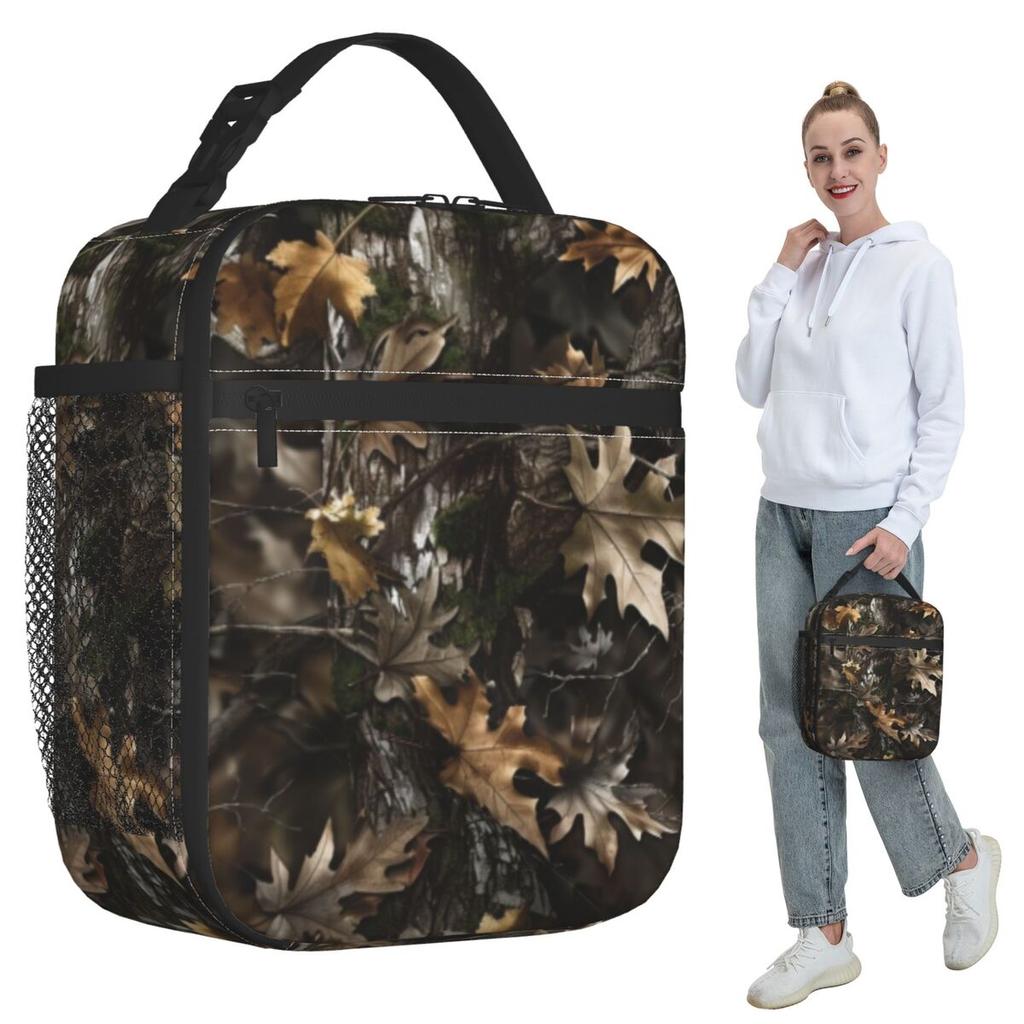 Real Tree Insulated Lunch Bag for Women Office Cooler Thermal Food Box Tote Portable Lunch Boxes Container