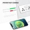 UK 13A Wall Socket with Type-C 18W Fast Charging Plug Socket,Glass Panel Power Double Universal Outlet with Quick USB C Charge