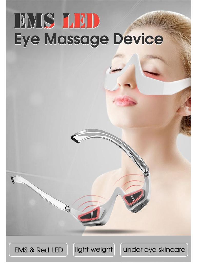 Многофункциональное устройство для ухода за глазами: Ручной косметический массажер с красным светом и функцией нанесения эссенции для домашнего использования.