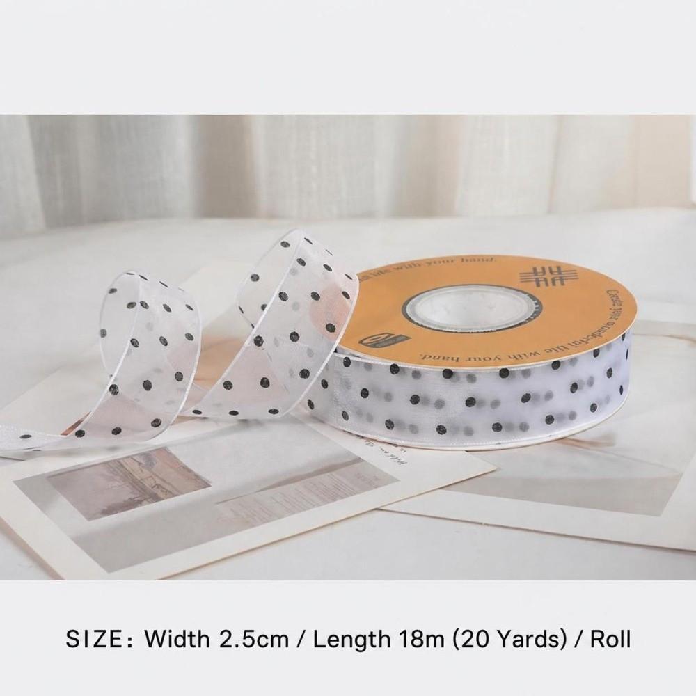 Polka Dots Print Polka Dots Ribbon Party Decoration Chiffon Lace Ribbon Flower Tie Ribbon Gift
