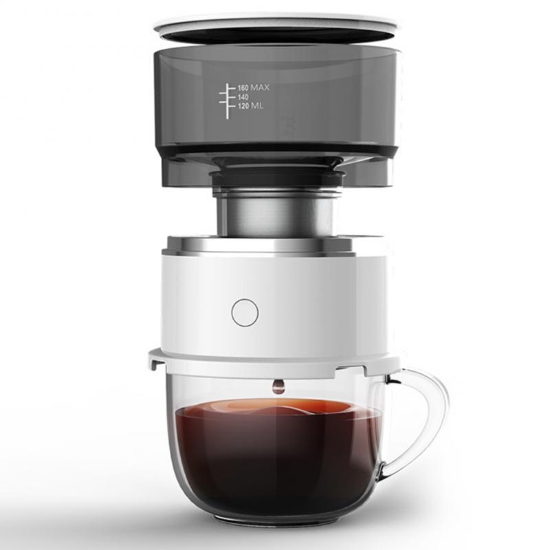 Portable Hand Brewing Coffee Machine Outdoor Mini Automatic Dripper Coffee Maker Pot Travel Extraction Coffee Brewer Grinder