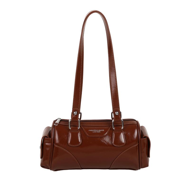 Премиальная ретро-сумка женская 2025 новая мода кожа с масляной восковой пропиткой сумка под мышкой сумка Boston универсальная сумка через плечо