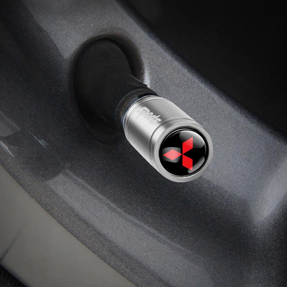 4pcs Car Wheel Tire Valve Caps Tyre Rim Stem Covers Airdust For Mitsubishi Space Star Lancer Outlander Eclipse Cross Asx Fortis