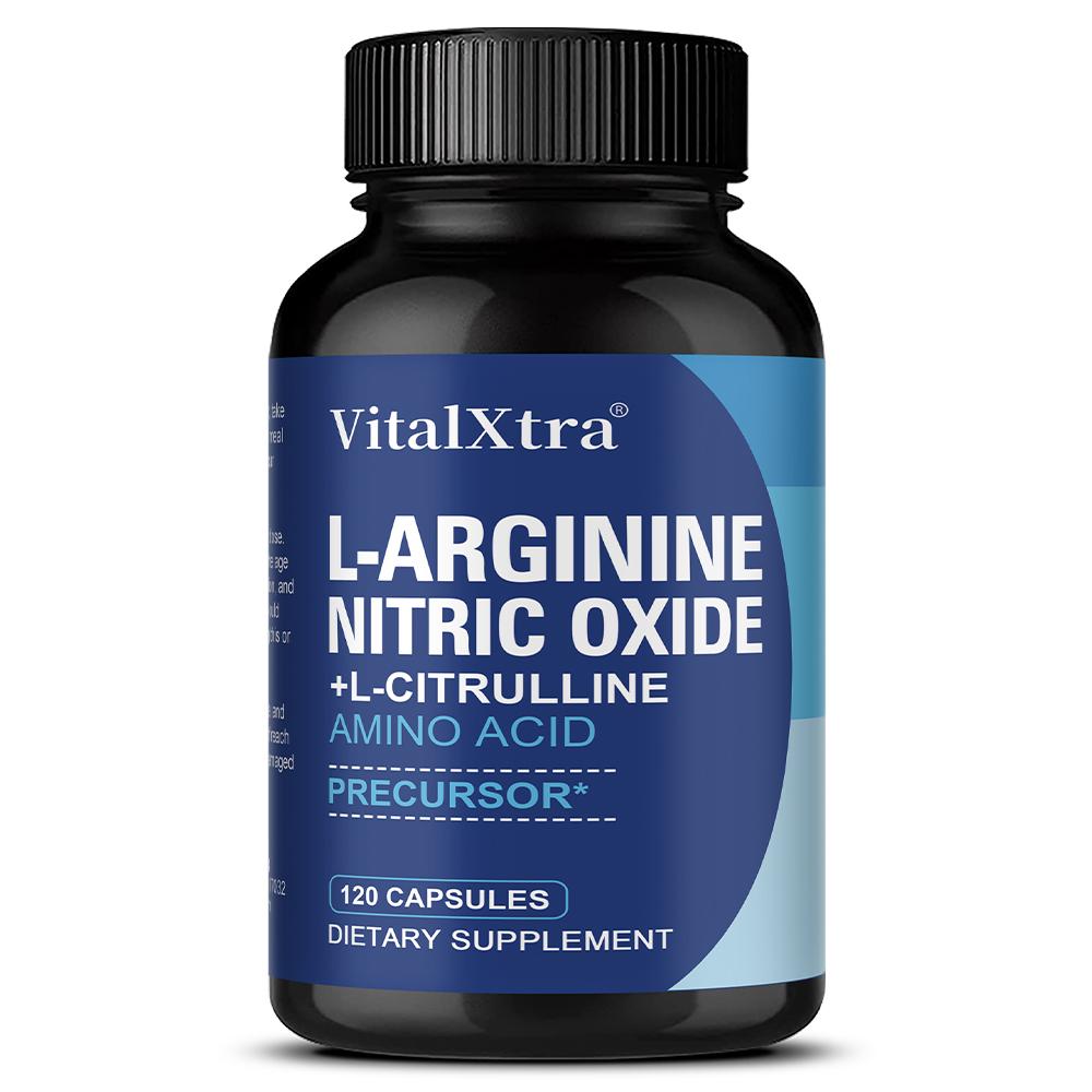 L-Arginine, Nitric Oxide, and L-Citriline Supplement, 120 Capsules