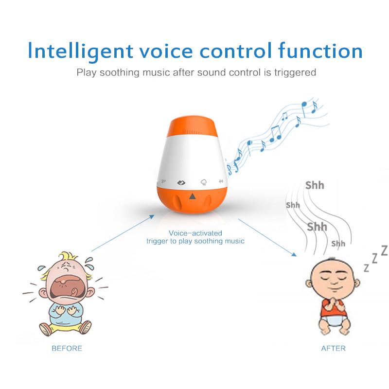 Умная музыка, белый шум, голосовой датчик, перезаряжаемая детская терапия, звуковая машина, пустышка для сна