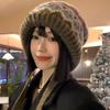 Autumn and Winter Women's Knitted Plush Hat, Thickened Lei Feng Hat, Women's Outdoor Cold Proof Fisherman Hat, Versatile Ear Protection Cover