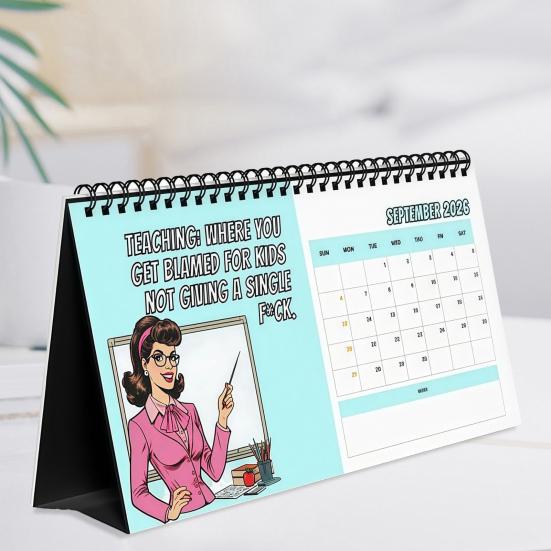 2026 Funny Teacher Swear Desk Calendar 12 Months of Humorous Rants & Motivational Quotes Daily Encouragement Gifts for Educators