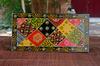 Indian Folk Art Mirror Work Wood Wall Panel