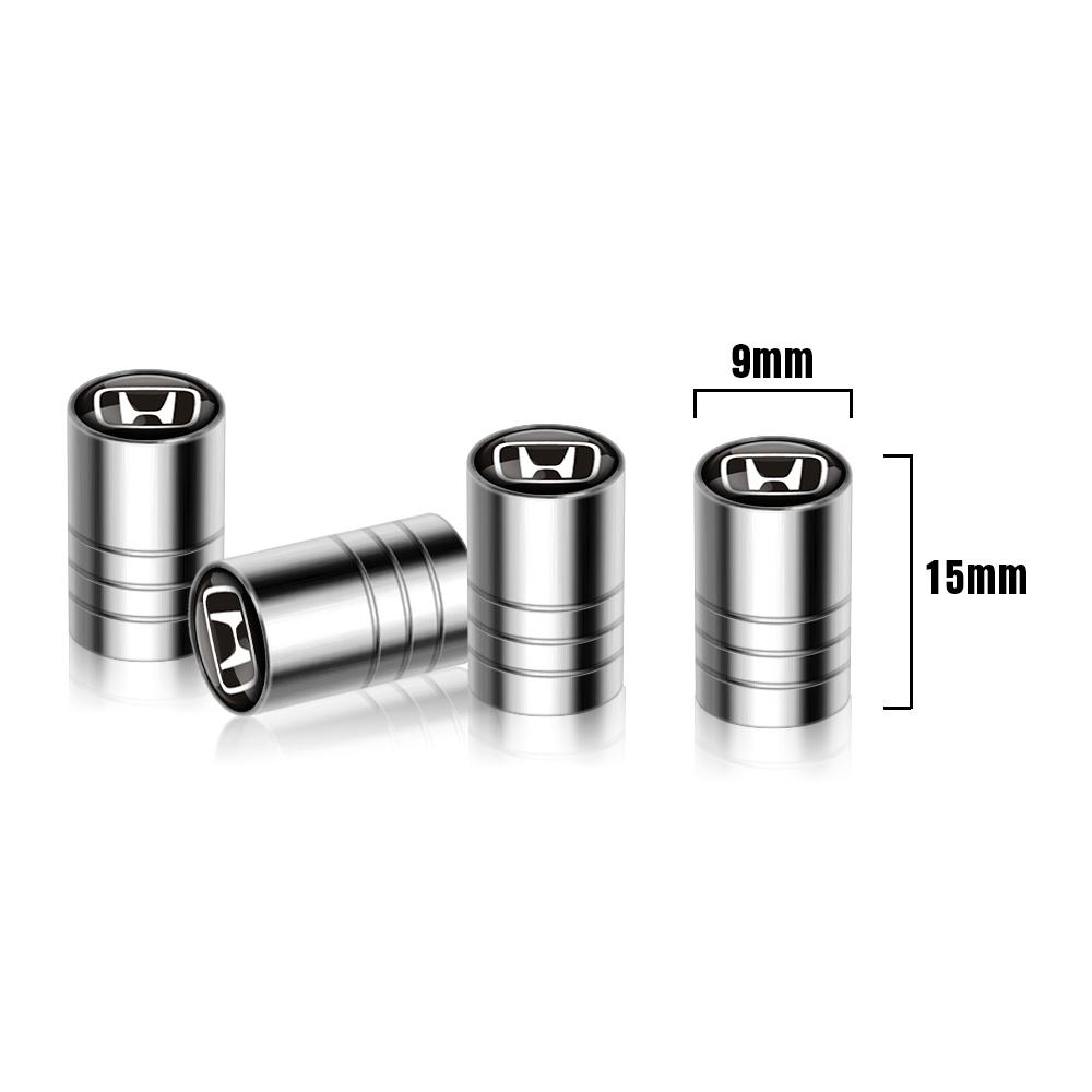 AAAKY1 4Pcs Car Metal Logo Wheel Stem Air Valve Caps Tire Dust Cover For Honda Civic 10 11th Gen Hrv Jazz City Fit Accord 7 Crv Odyssey