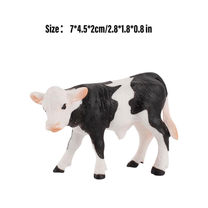 Kid's Gift Animal Model Simulation Farm Animal Figures Educational Toy Plastic Material Cow Category 14x8cm Size
