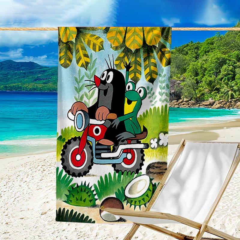 proof beach towel with a The Little Mole1 pattern - soft,absorbent,quick-drying,machine washable - perfect for swimming,camping,bathing