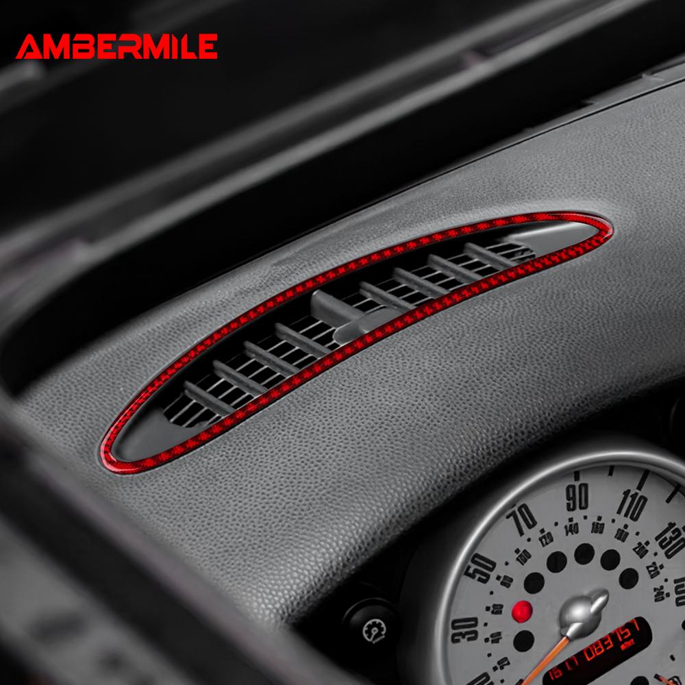 Для Mini Cooper R50 R53 2001-2006 Рамка центрального воздуховода на приборной панели Накладка из настоящей 3D мягкой углеродной fibras Декор интерьера