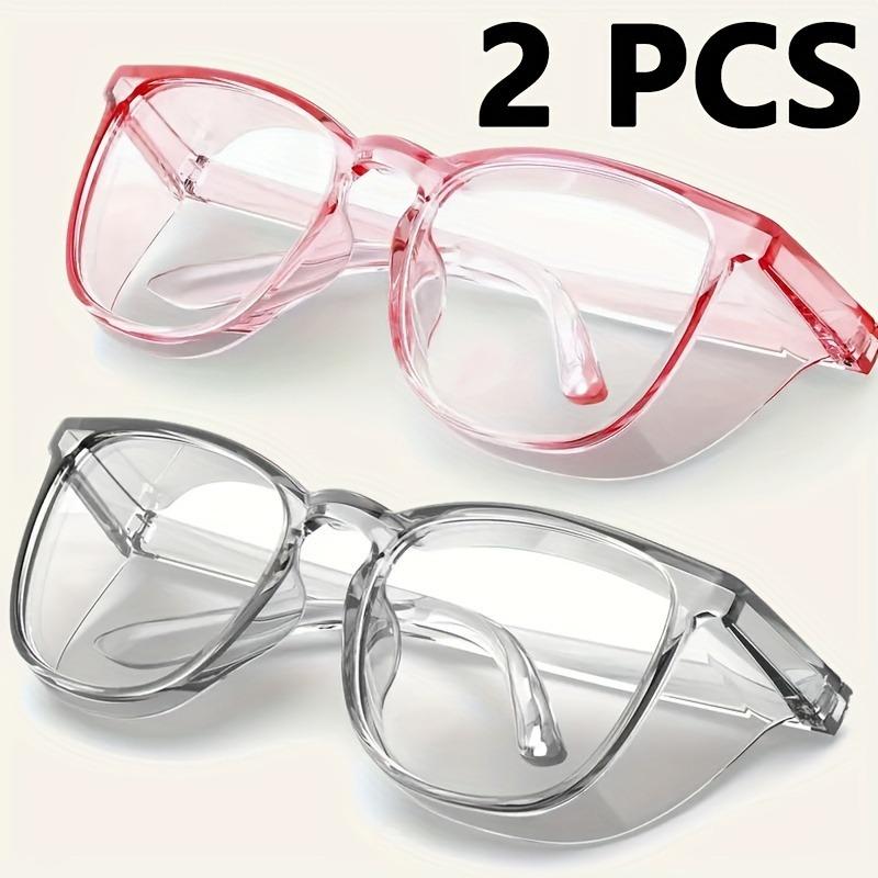 1/2pcs Pink Transparent Box Women Glasses Full Frame Design Transparent Lenses Fashion Casual Style