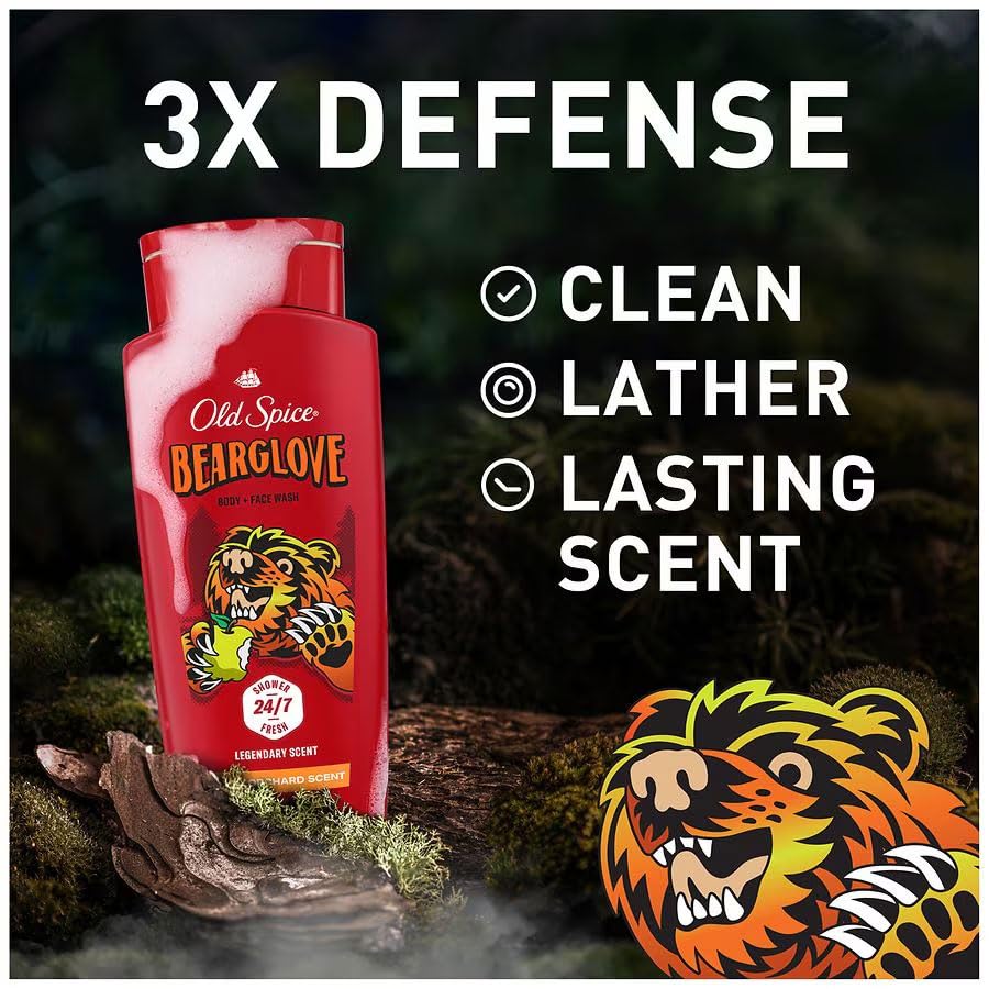 OLD SPICE ГЕЛЬ ДЛЯ ДУША BEARGLOVE 16 унций 473 мл Гель для душа Мыло для тела для мужчин Bear Glove [Официальный импорт] [OSS] (с японской этикеткой)