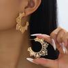 Trendy Vintage Hollow Wreath Stud Earrings, European-American Design, Exaggerated Individual Style