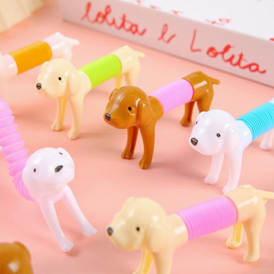 Yousheng 5/10/15/20Pcs Stress Relief Telescopic Tube Dachshund Toy Dog Flexible Tube Fidget Toy Twisting Stretch Sensory Tube Party