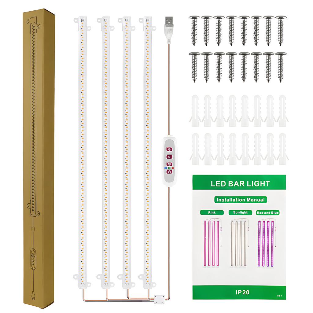 LED Plant Grow Light Strips 8W 168LED 4000K 169.2lm Bright Grow Lamp with 8H/12H/16H Timer 5