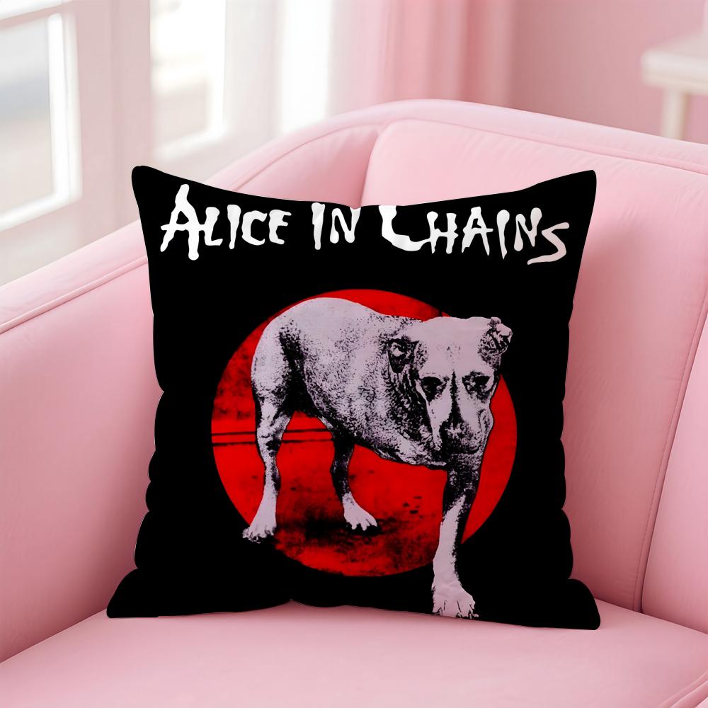 Retro Music AAlice In Chains Cushion Cover Pillow Case Soft Friendly Fabric Concealed Zipper