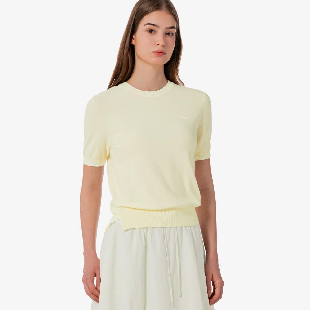 Lacoste Женский базовый свитер с коротким рукавом и круглым вырезом AF335E-56GS7G