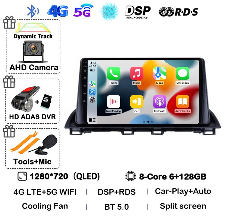 Android 14 Carplay Auto For Mazda 3 Axela 2013 - 2019 Car Radio Multimedia Player GPS Navigation Video Stereo Head Unit 2Din DVD