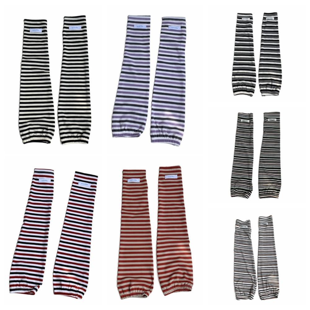 Elastic Striped Ice Sleeves Arm Protection Summer Cycling Sleeves Sunscreen Sleeve Outdoor