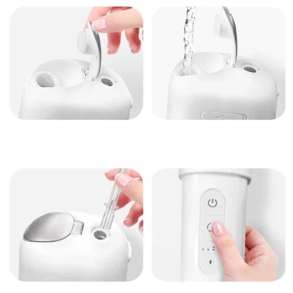 Jingdong Jingzao Professional Pull-Type Water Flosser, Portable Blue, 4 Nozzles Storage Box, Dental Irrigator, Water Flosser, Tooth Cleaner