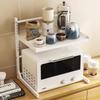Carbon Steel Microwave Shelving Adjustable Kitchen Storage Holder Microwave Storage Rack Desktop