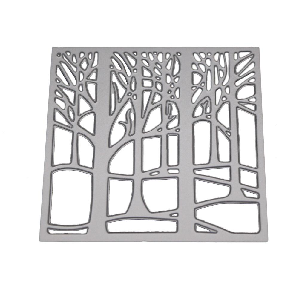 Square Frame Forest Metal Silvery Stencil Embossing Cutting Dies For Diy Scrapbooking Paper Album Cards Making